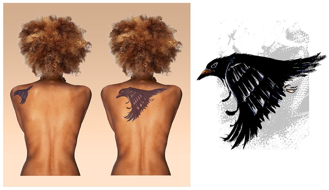 An old friend has asked me to make her a crow inspired tattoo design